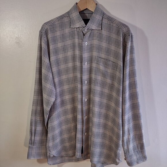 Calder Carmel Limited Edition Mens Button Up Plaid Shirt Business Casual Medium - Picture 4 of 11